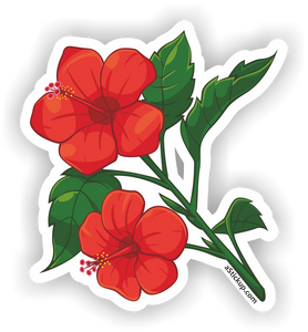 illustration of chinese roses vinyl sticker.